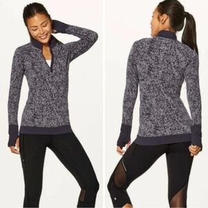 Lululemon Navy and Gray Quarter-Zip Pullover